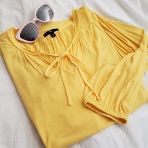 GAP yellow peasant boho blouse 3/4 sleeve